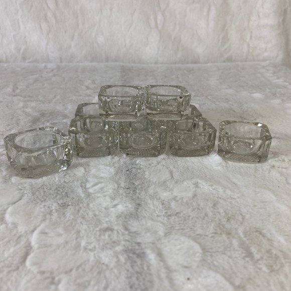 Antique Salt Cellars Salt Dips glass clear crystal open faced . 10 Total - Picture 8 of 11